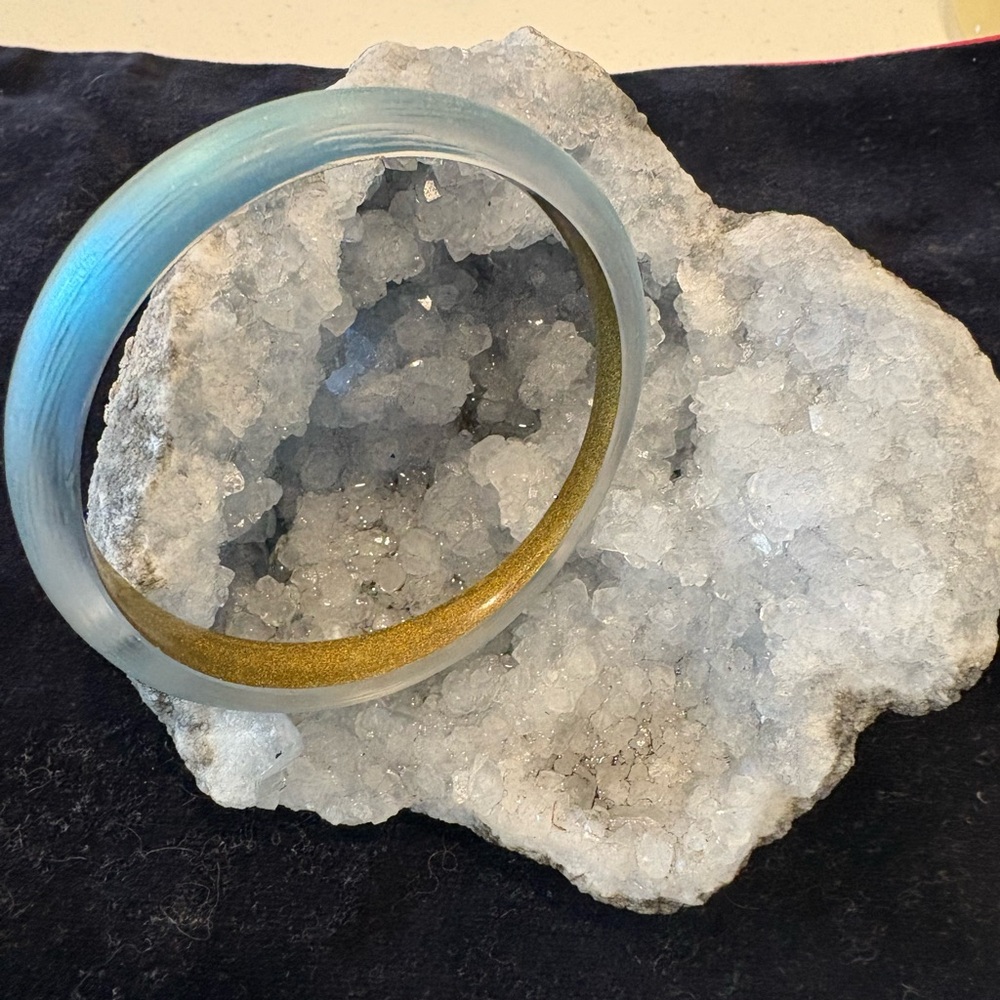 Alexis Bittar Blue and Gold Bangle Bracelet
